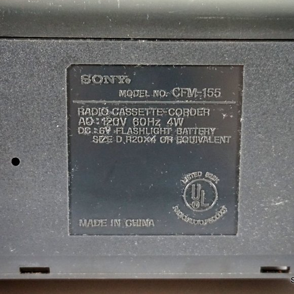 Sony CFM-155 Portable AM FM Radio Cassette Player Recorder Tested Antenna - Picture 7 of 11